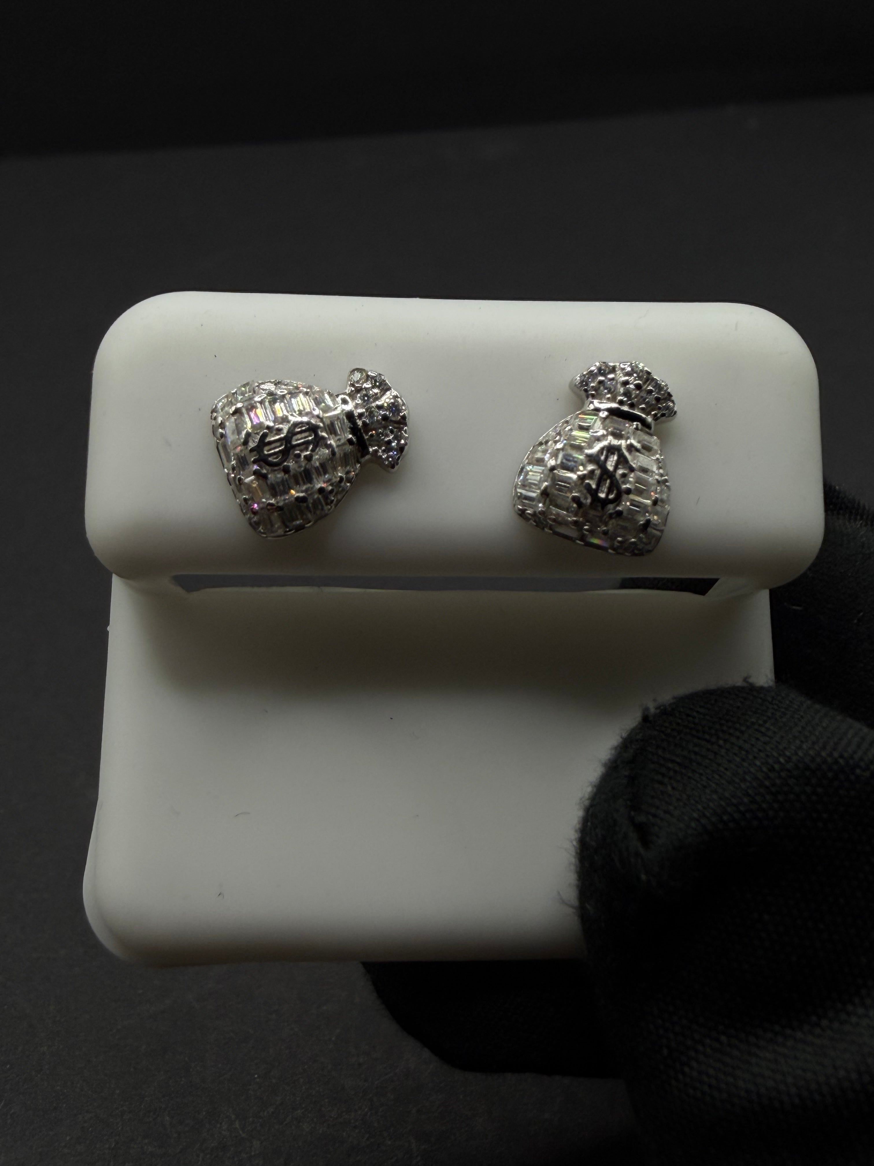 Silver Money Bag Earring's